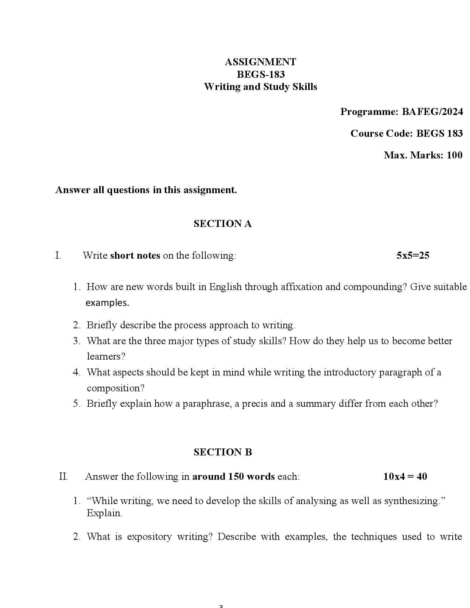 IGNOU BEGS 183 Solved Assignment 2024-25 - Image 2