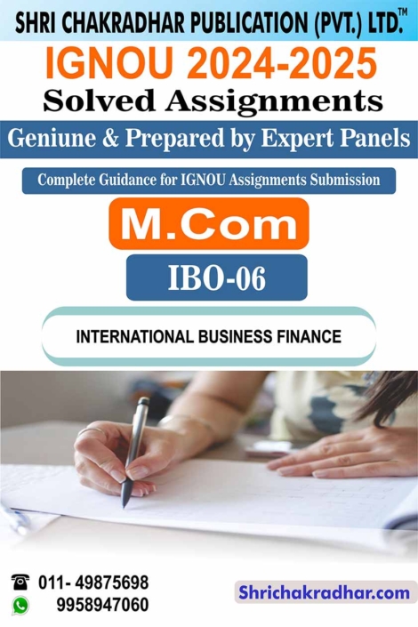 IGNOU IBO 6 Solved Assignment 2024-25