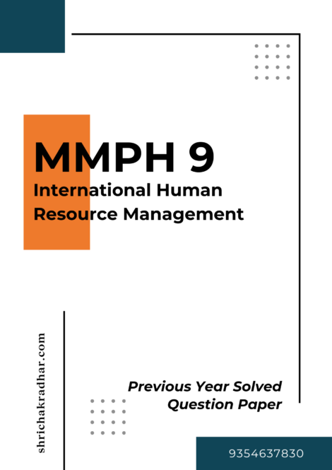 IGNOU MMPH 9 Previous Years Solved Question Papers (June 2024) (MBAHRM)