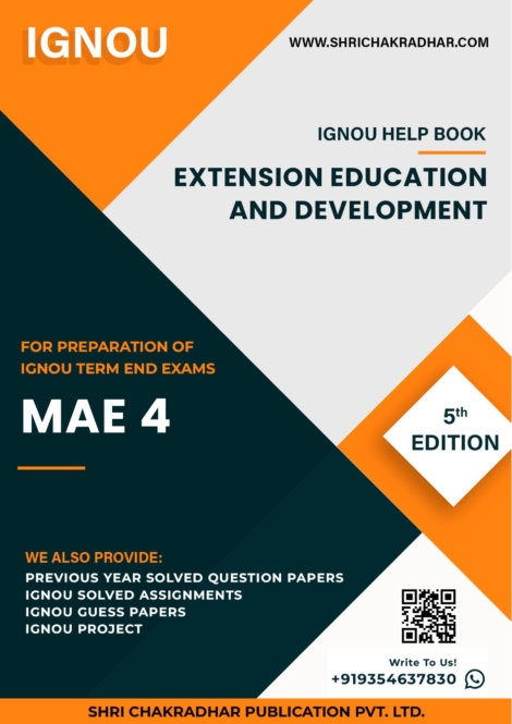 MA Education (MAEDU) 2nd Year IGNOU Study Material Combo (Set of 4 IGNOU Guide Books including MAE 1, MAE 2, MAE 3 & MAE 4) (Adult Education) with Latest Solved PYQs & Chapter-Wise Questions - Image 5