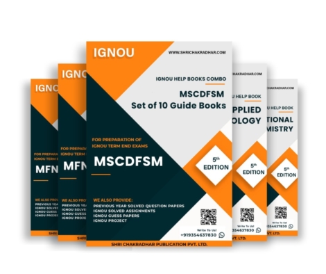 MSCDFSM IGNOU Study Material Combo (Set of 10 IGNOU Guide Books including MFN 001, MFN 002, MFN 003, MFN 004, MFN 005, MFN 006, MFN 007, MFN 008, MFN 009 & MFN 010) (M.Sc. Food Nutrition) with Latest Solved PYQs & Chapter-Wise Questions