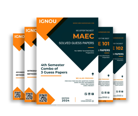 MA Economics (MAEC) 4th Semester IGNOU Guess Paper Combo (Set of 5 Subjects including MECE 101, MECE 102, MCS 226, MCS 224 & MGG 011) (Specialization in Data Analytics) covering 30 Most Important Questions for each subject | Guess Paper Specially for IGNOU TEE of June & December 2025 sessions.