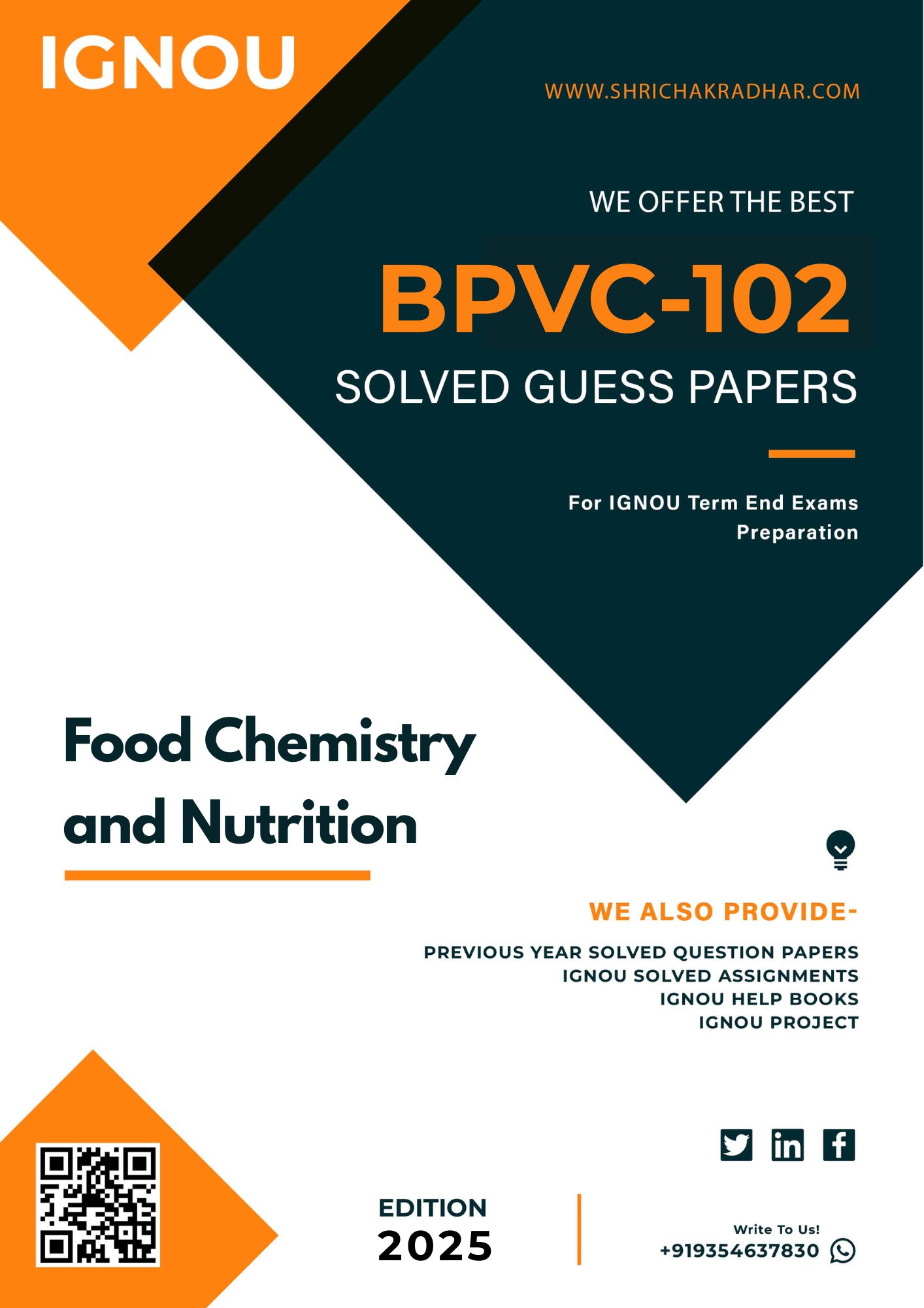 IGNOU BPVC 102 Guess Paper Solved PDF (BSCFSQM)