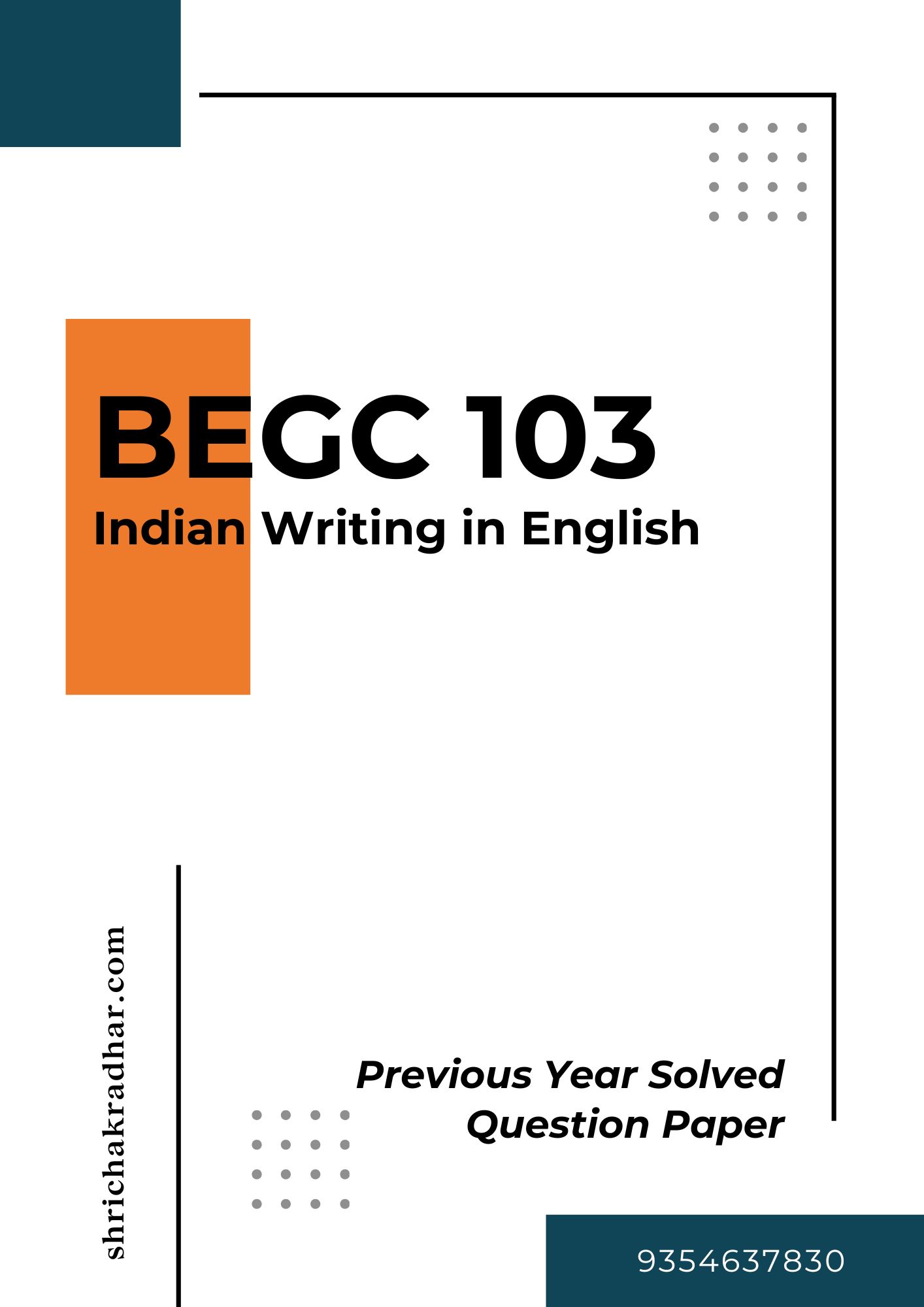 IGNOU BEGC 103 Solved Question Paper December-24