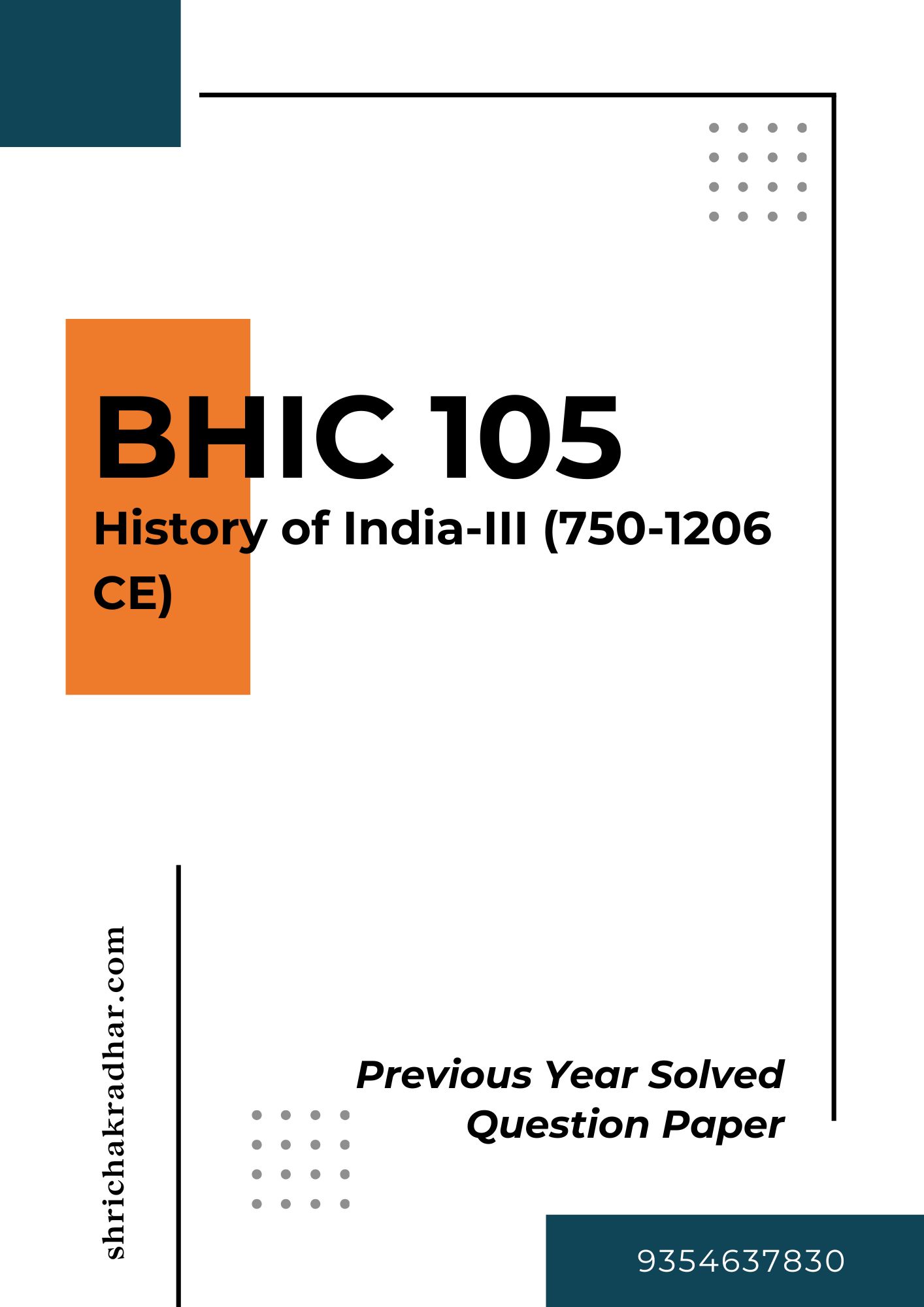 IGNOU BHIC 105 Solved Question Paper June-24
