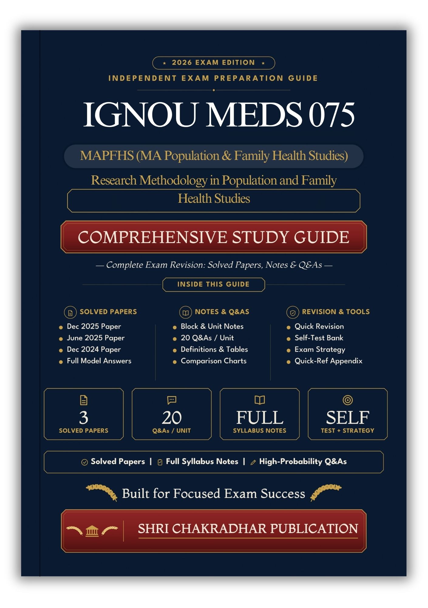 IGNOU MEDS-075 Book (Research Methodology in Population and Family Health Studies) | Study Guide