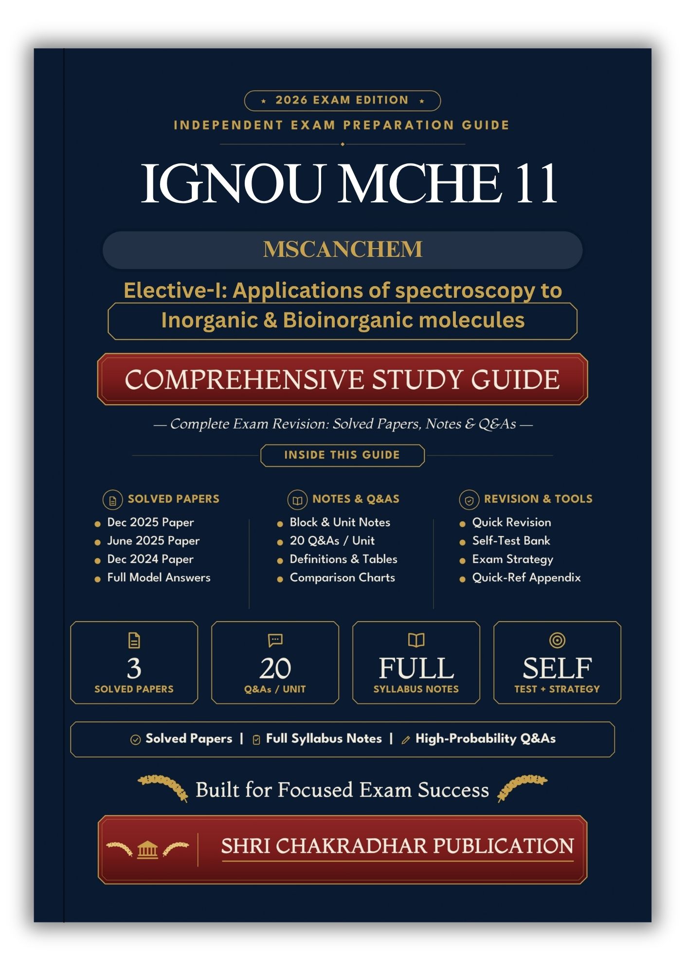 IGNOU MCHE-011 Book (Elective-I: Applications of spectroscopy to Inorganic & Bioinorganic molecules) | Study Guide