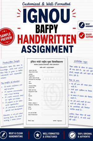 IGNOU BAFPY handwritten assignment set for BA Philosophy BPYC codes, written by hand with IGNOU-format front page
