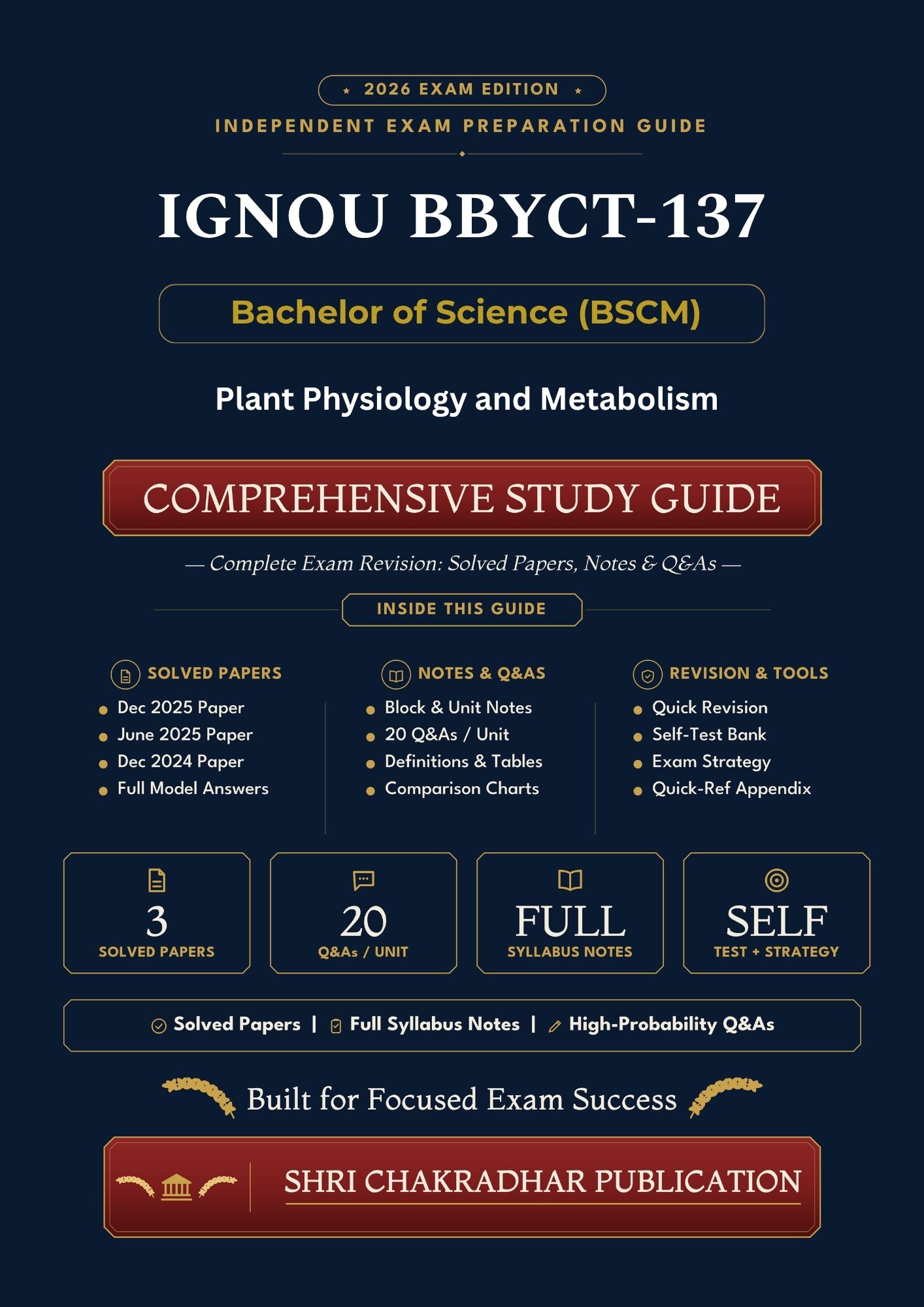 IGNOU BBYCT-137 Book (Plant Physiology and Metabolism) | Study Guide