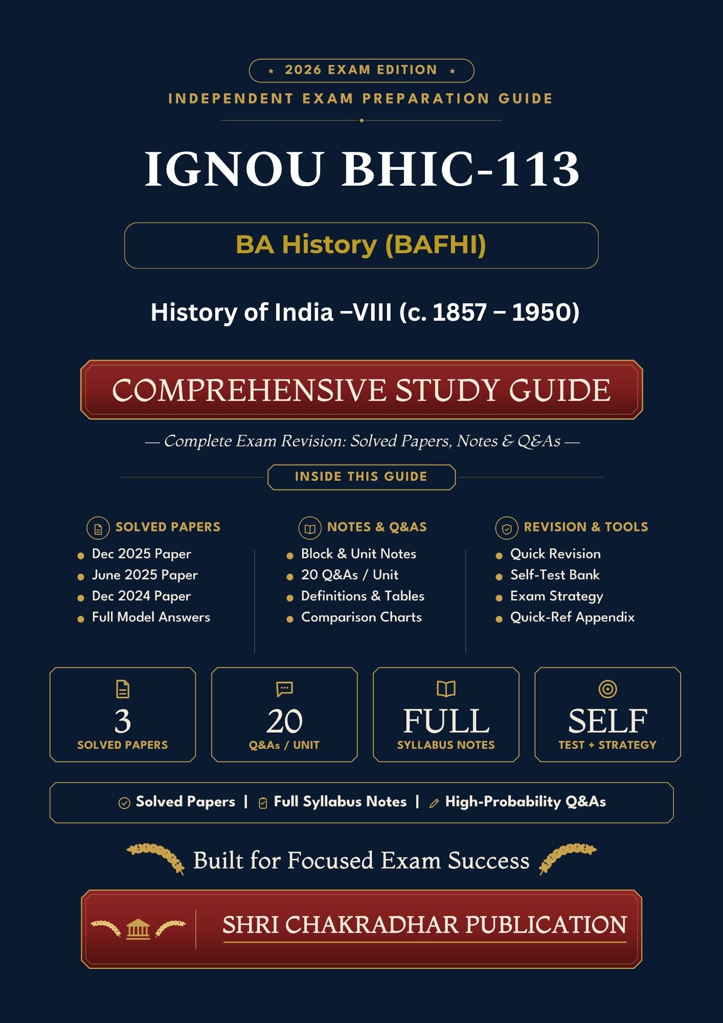 IGNOU BHIC-113 Book (History of India –VIII (c. 1857 – 1950)) | Study Guide