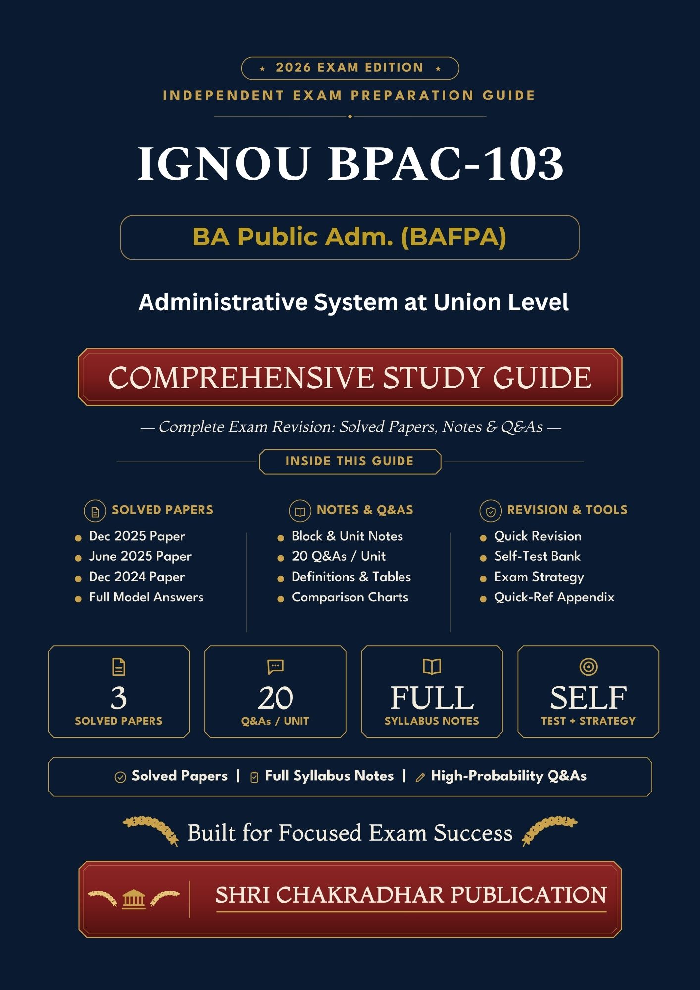 IGNOU BPAC-103 Book (Administrative System at Union Level) | Study Guide