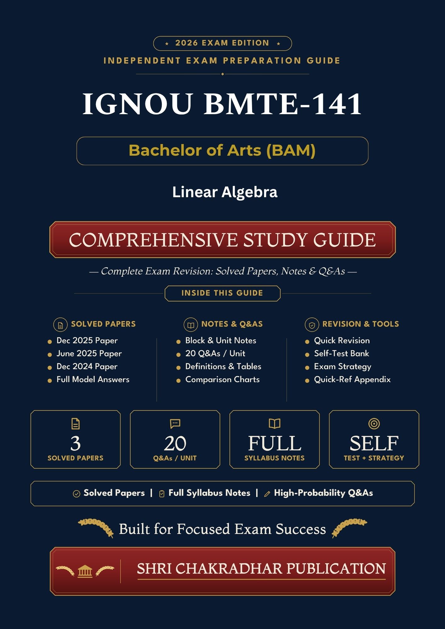 IGNOU BMTE-141 Book (Linear Algebra) | Study Guide