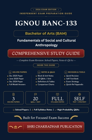 IGNOU BANC-133 Book (Fundamentals of Social and Cultural Anthropology) | Study Guide