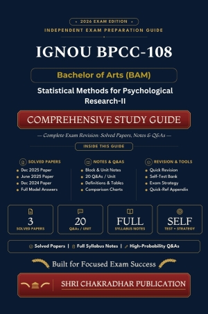 IGNOU BPCC-108 Book (Statistical Methods for Psychological Research-II) | Study Guide