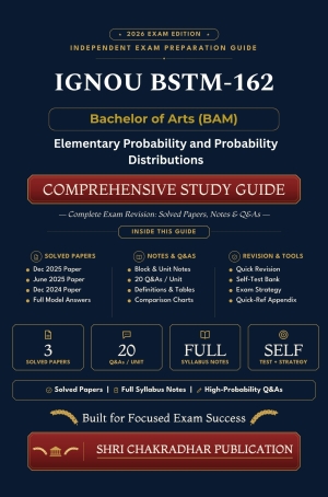 IGNOU BSTM-162 Book (Elementary Probability and Probability Distributions) | Study Guide