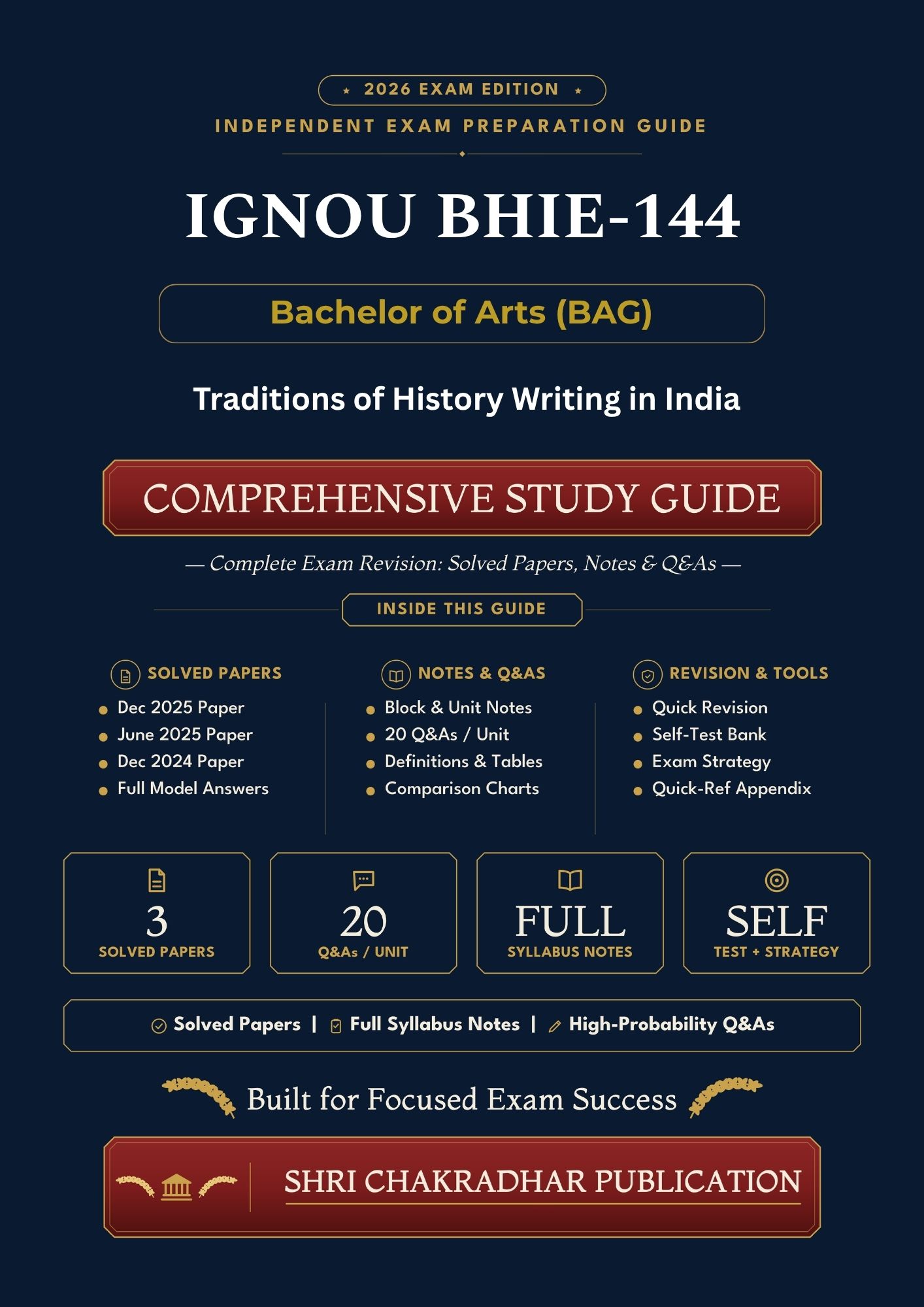 IGNOU BHIE-144 Book (Traditions of History Writing in India) | Study Guide