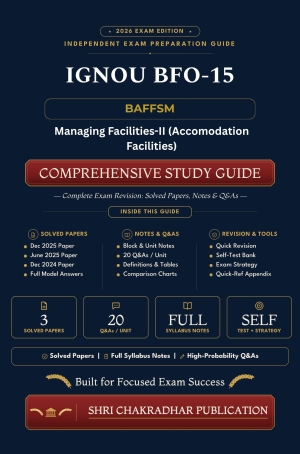 IGNOU BFO-015 Book (Managing Facilities-II (Accommodation Facilities)) | Study Guide