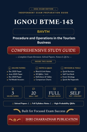 IGNOU BTME-143 Book (Procedure and Operations in the Tourism Business) | Study Guide