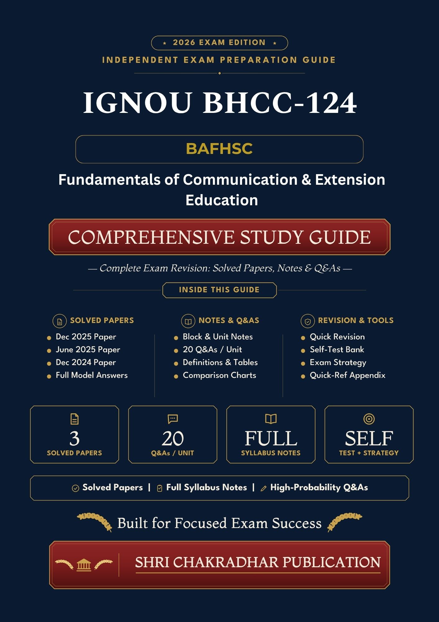 IGNOU BHCC-124 Book (Fundamentals of Communication & Extension Education) | Study Guide