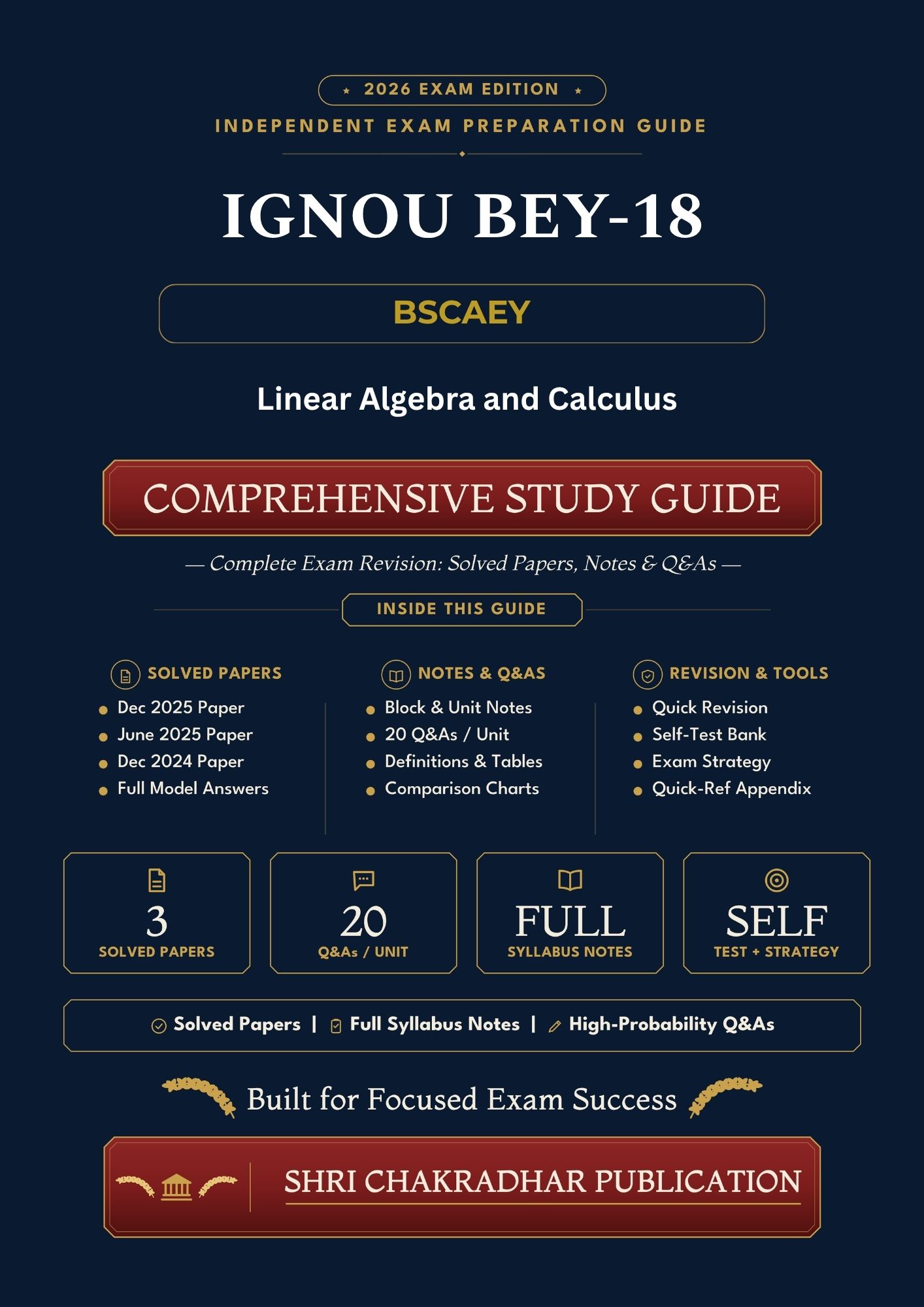 IGNOU BEY-018 Book (Linear Algebra and Calculus) | Study Guide
