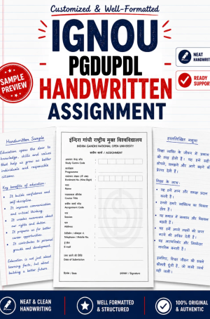 IGNOU PGDUPDL handwritten assignment set for MEDS 41 to MEDS 44 and MEDSE 46, written on A-4 paper in hard copy by Shri Chakradhar Publication